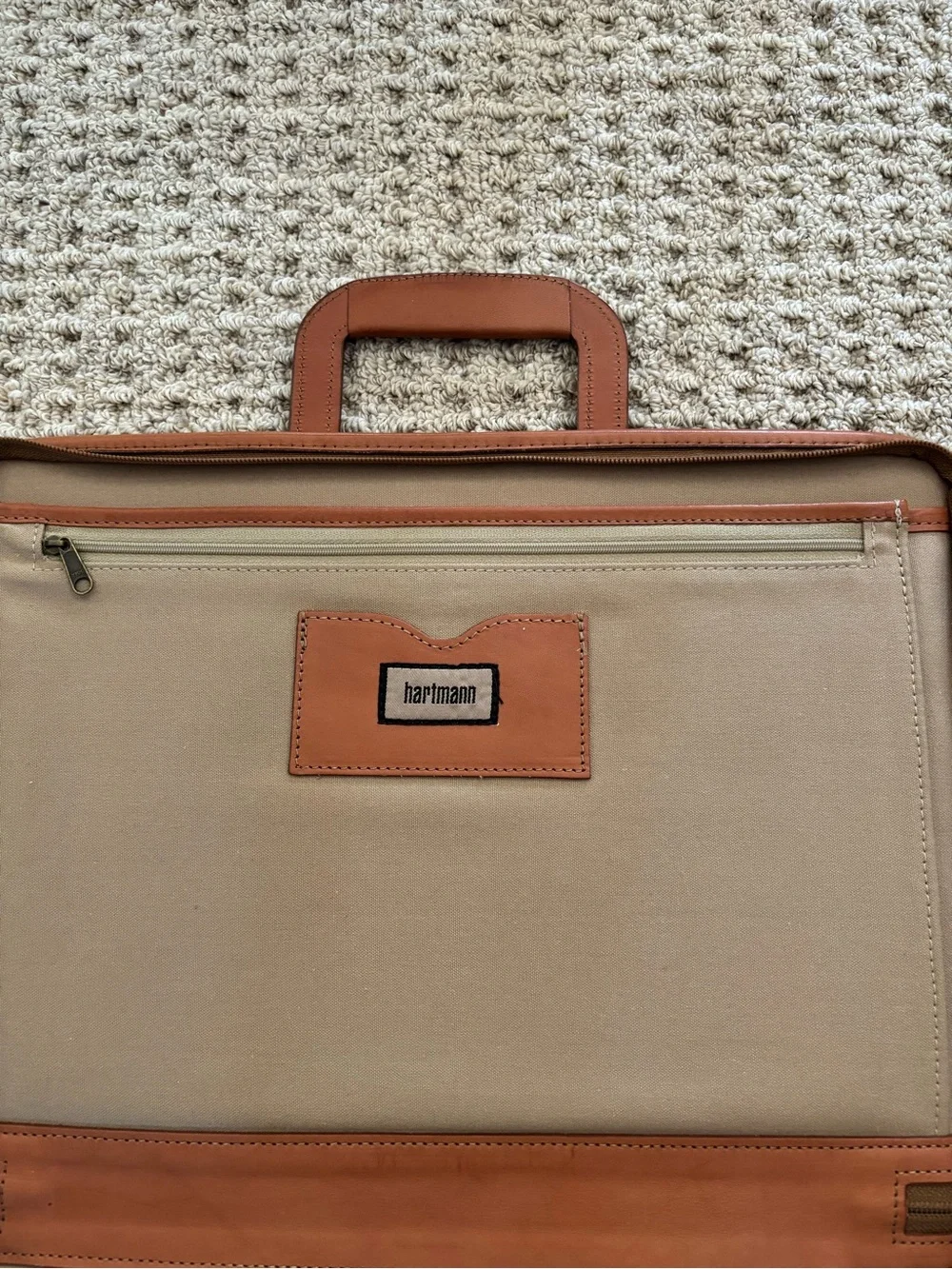 Hartmann Briefcase Tan Leather Top Handles